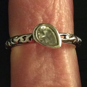 Silpada Belle Fleur Teardrop CZ Ring R2464 Size 6